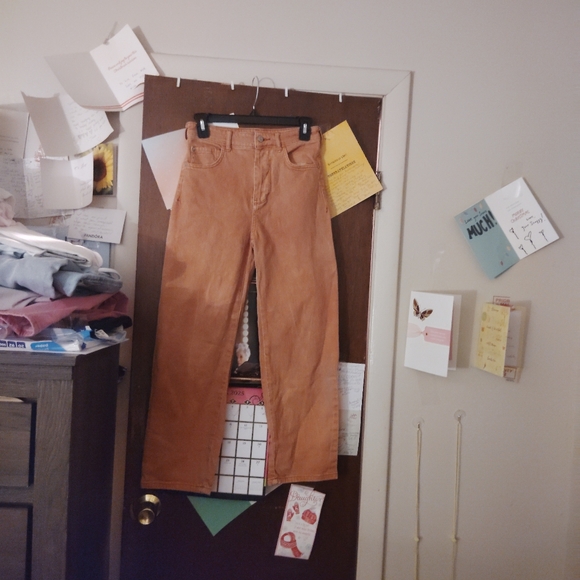 ANTHROPOLOGY PILCRO Column Straight Ankle Jeans - Maize Orange - Picture 4 of 11